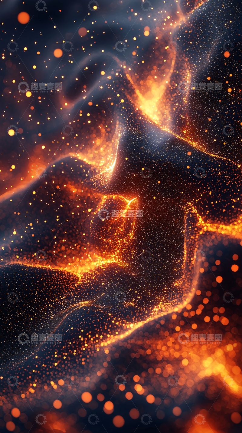 高清大图下载【趣麦麦图】璀璨星光火焰交织的抽象图