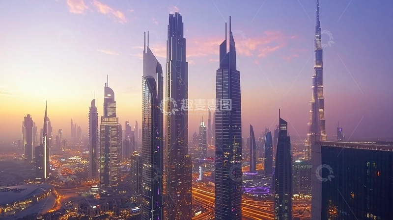 高清大图下载【趣麦麦图】迪拜城市夜景