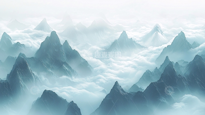 高清大图下载【趣麦麦图】云海仙山10