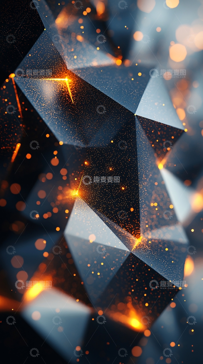 高清大图下载【趣麦麦图】多面体结构体闪耀光芒