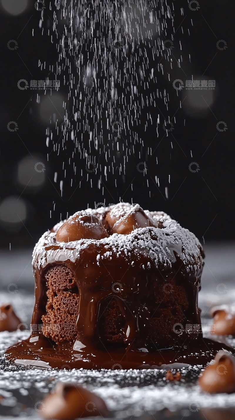 高清大图下载【趣麦麦图】巧克力熔岩蛋糕