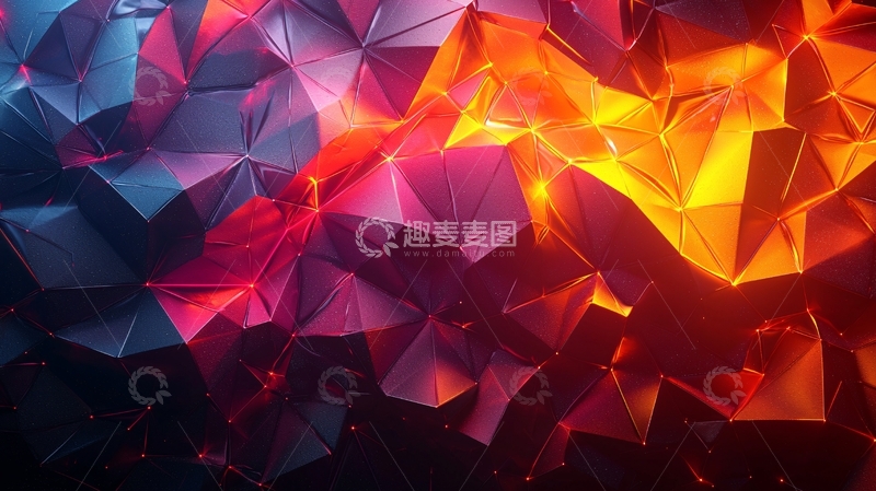 高清大图下载【趣麦麦图】彩色多边形几何抽象背景