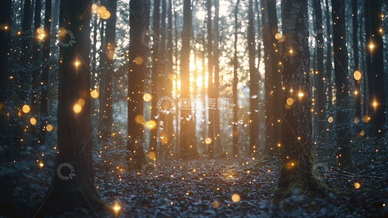 高清大图下载【趣麦麦图】梦幻森林光点