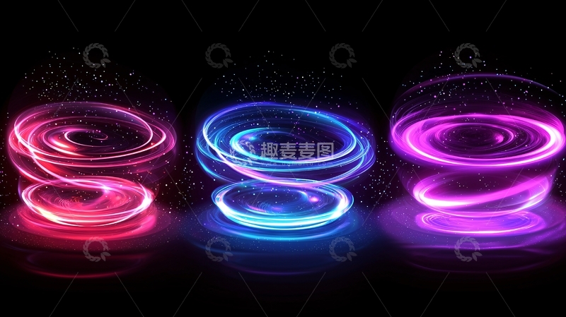高清大图下载【趣麦麦图】彩色螺旋光效动态球体