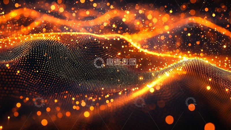 高清大图下载【趣麦麦图】流动的金色粒子
