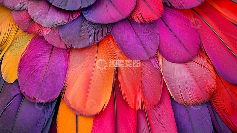高清大图下载【趣麦麦图】彩色羽毛背景