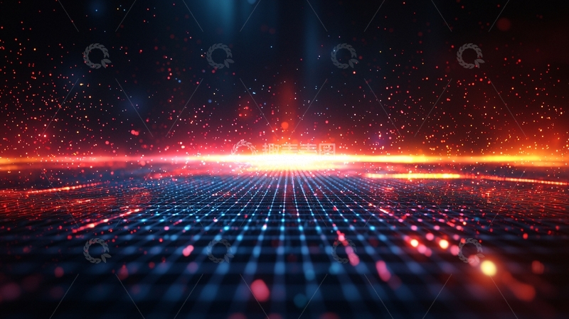 高清大图下载【趣麦麦图】科技感光线汇聚地
