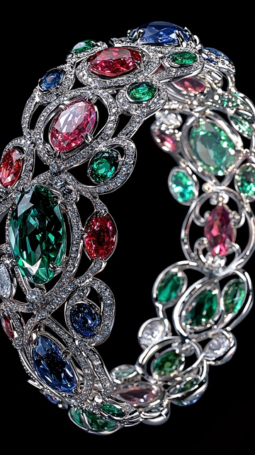 彩色宝石手镯
