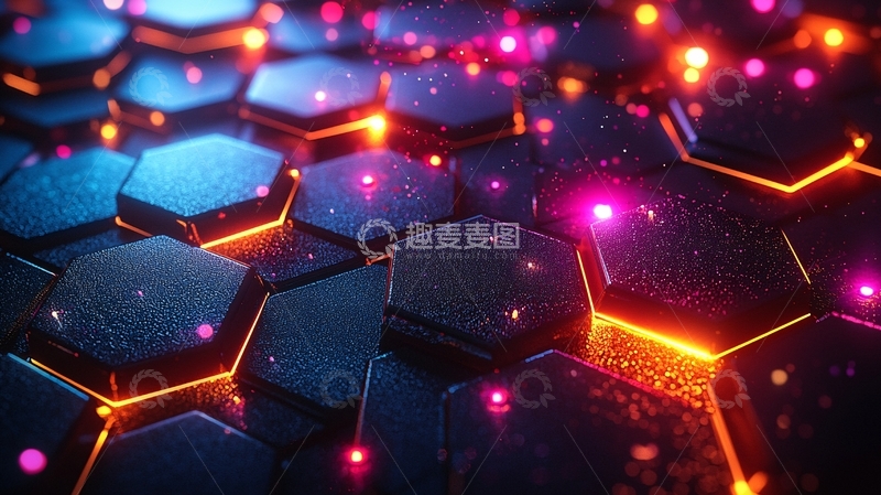 高清大图下载【趣麦麦图】炫酷科技感蜂巢结构