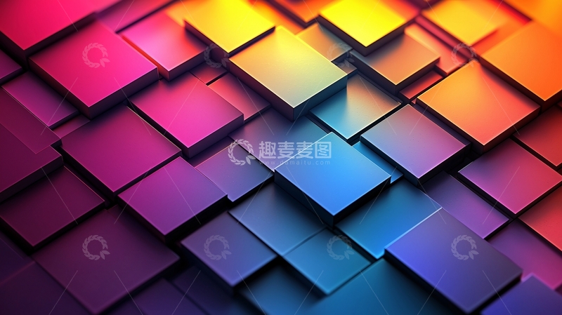 高清大图下载【趣麦麦图】彩色立方体