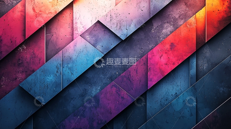 高清大图下载【趣麦麦图】彩色几何抽象背景