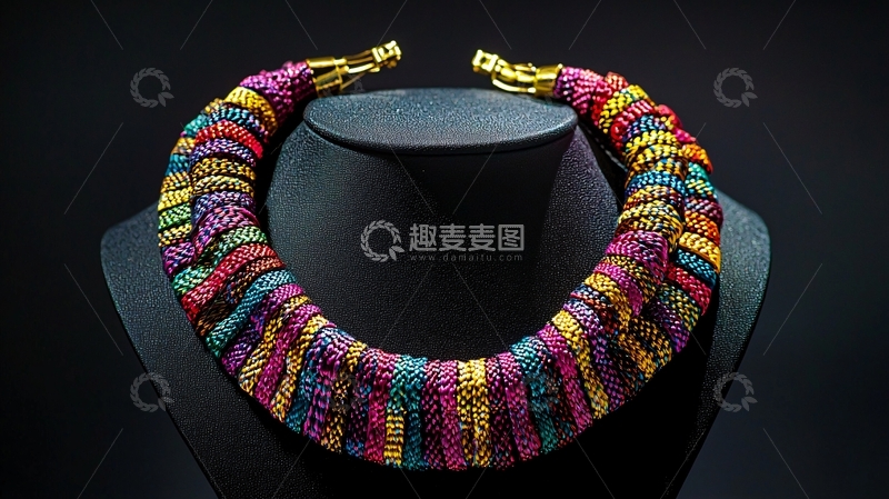 高清大图下载【趣麦麦图】彩色宝石项链