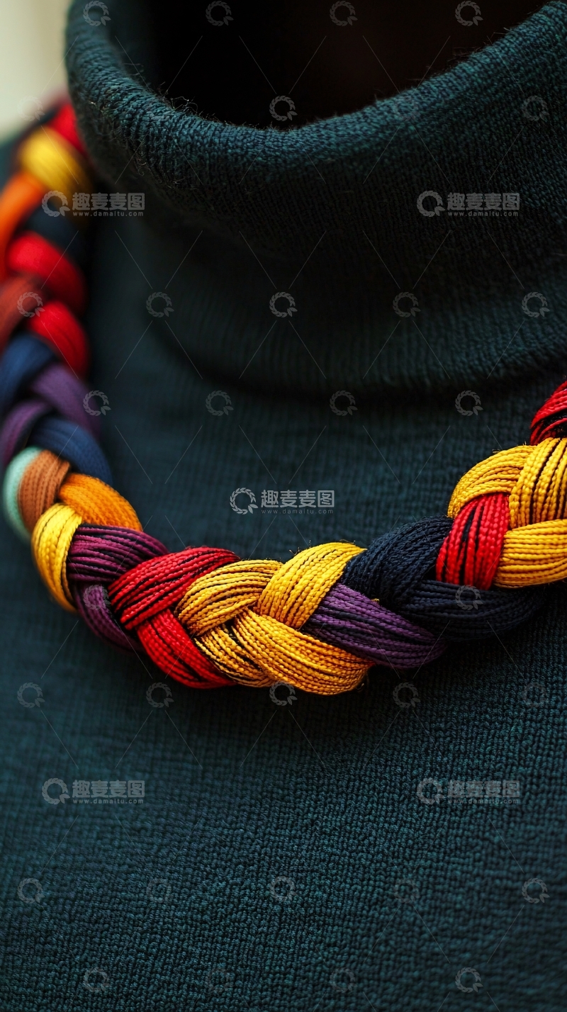 高清大图下载【趣麦麦图】彩色编织项链