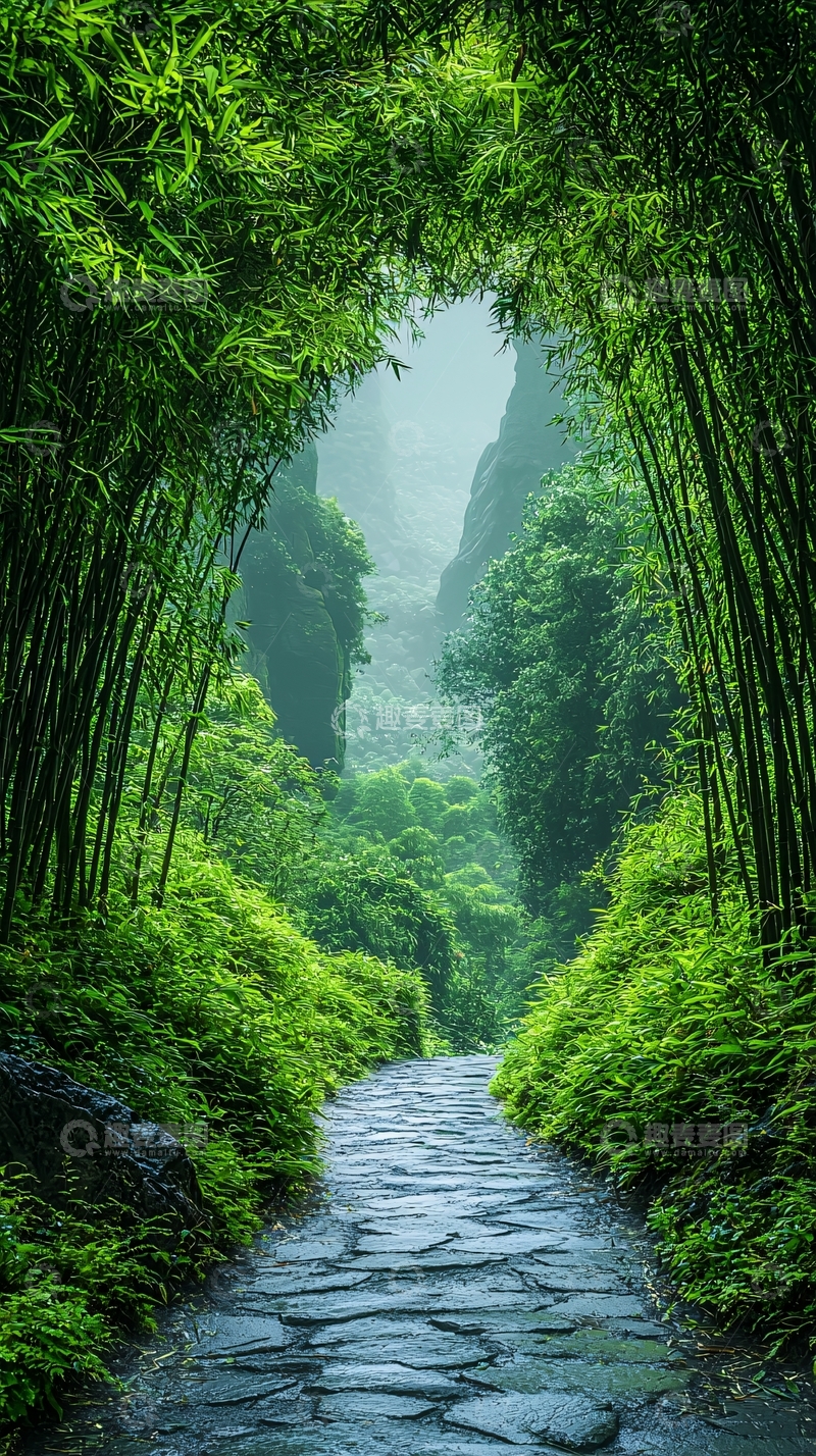 高清大图下载【趣麦麦图】竹林小径