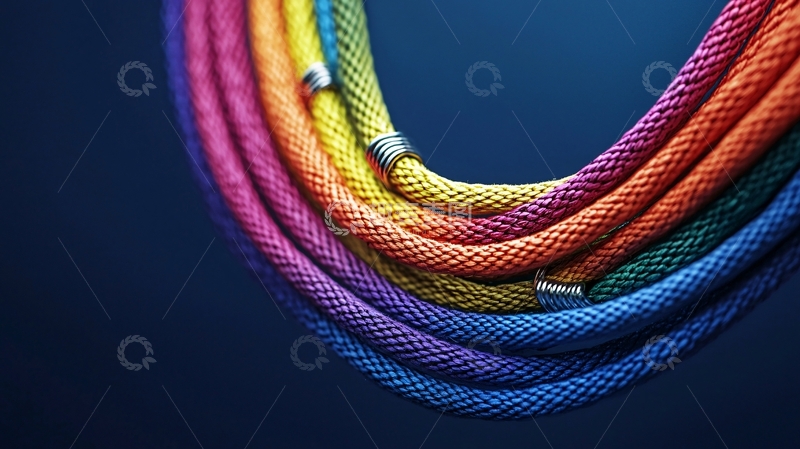 高清大图下载【趣麦麦图】彩虹色绳索