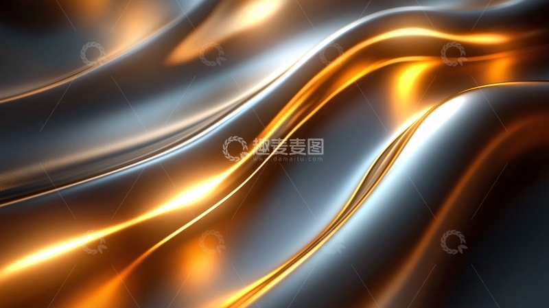 高清大图下载【趣麦麦图】金属质感流体