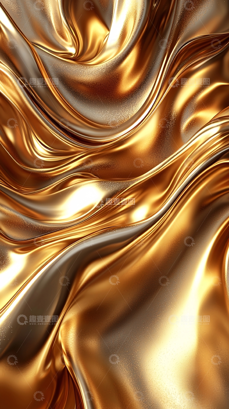 高清大图下载【趣麦麦图】金色丝绸质感