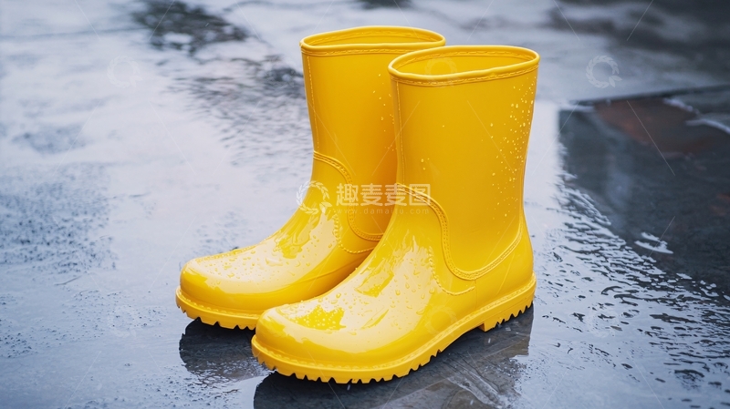 高清大图下载【趣麦麦图】黄色雨靴