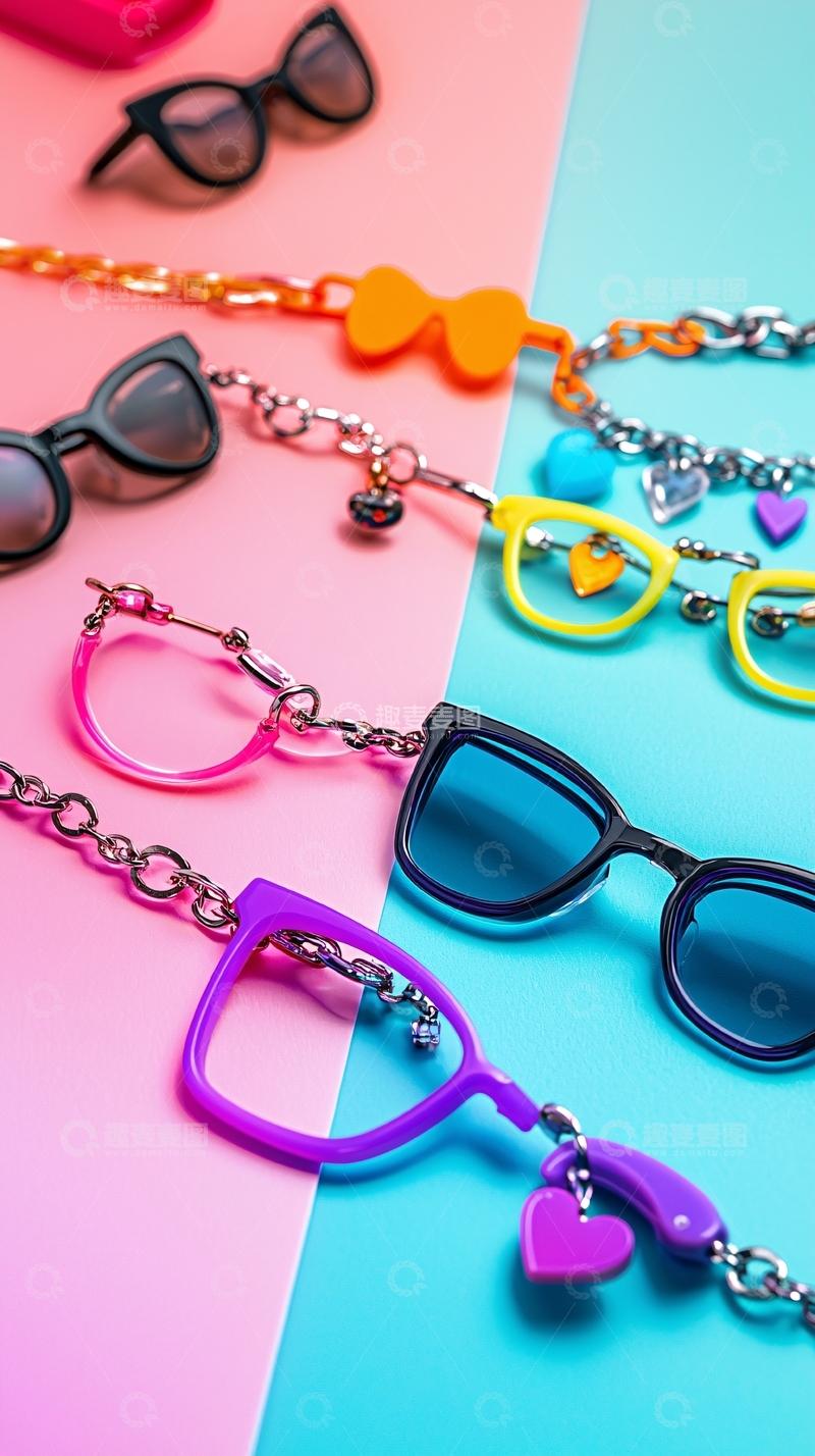 高清大图下载【趣麦麦图】彩色眼镜链