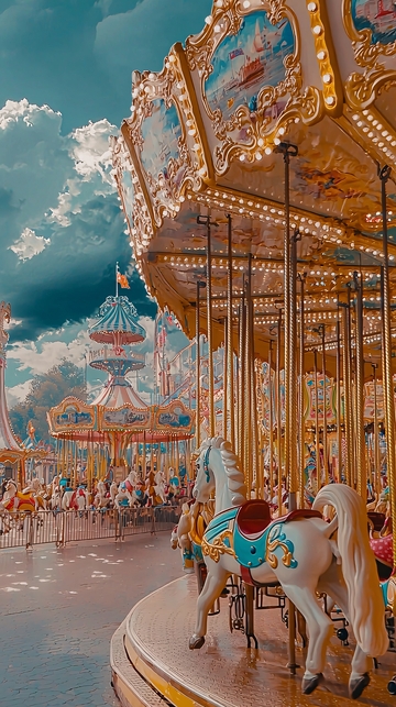 复古旋转木马