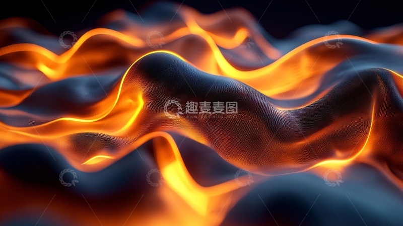 高清大图下载【趣麦麦图】火焰与暗色流体交织