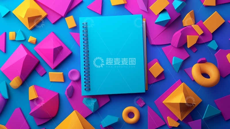 高清大图下载【趣麦麦图】彩色几何图形笔记本