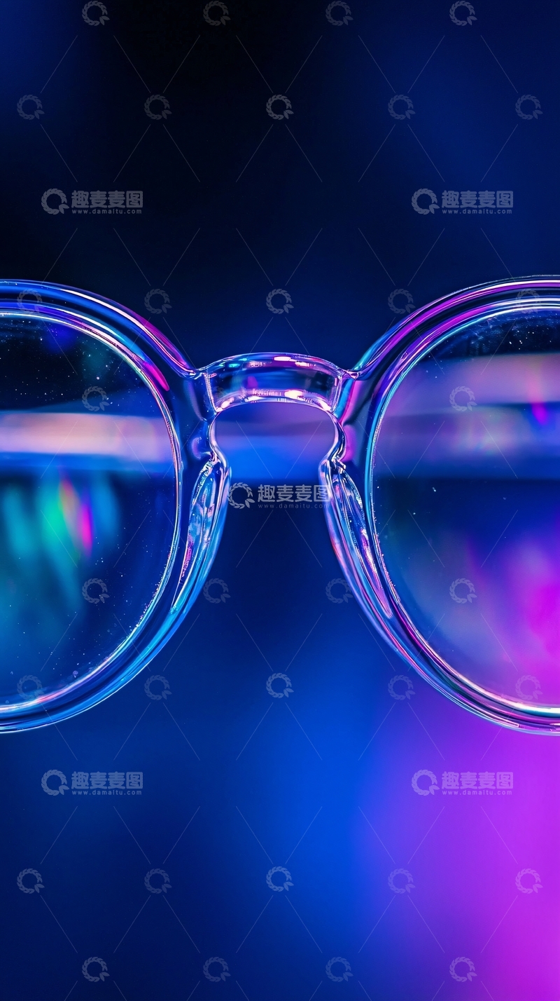 高清大图下载【趣麦麦图】透明圆形眼镜