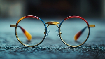 彩色圆形金属框眼镜