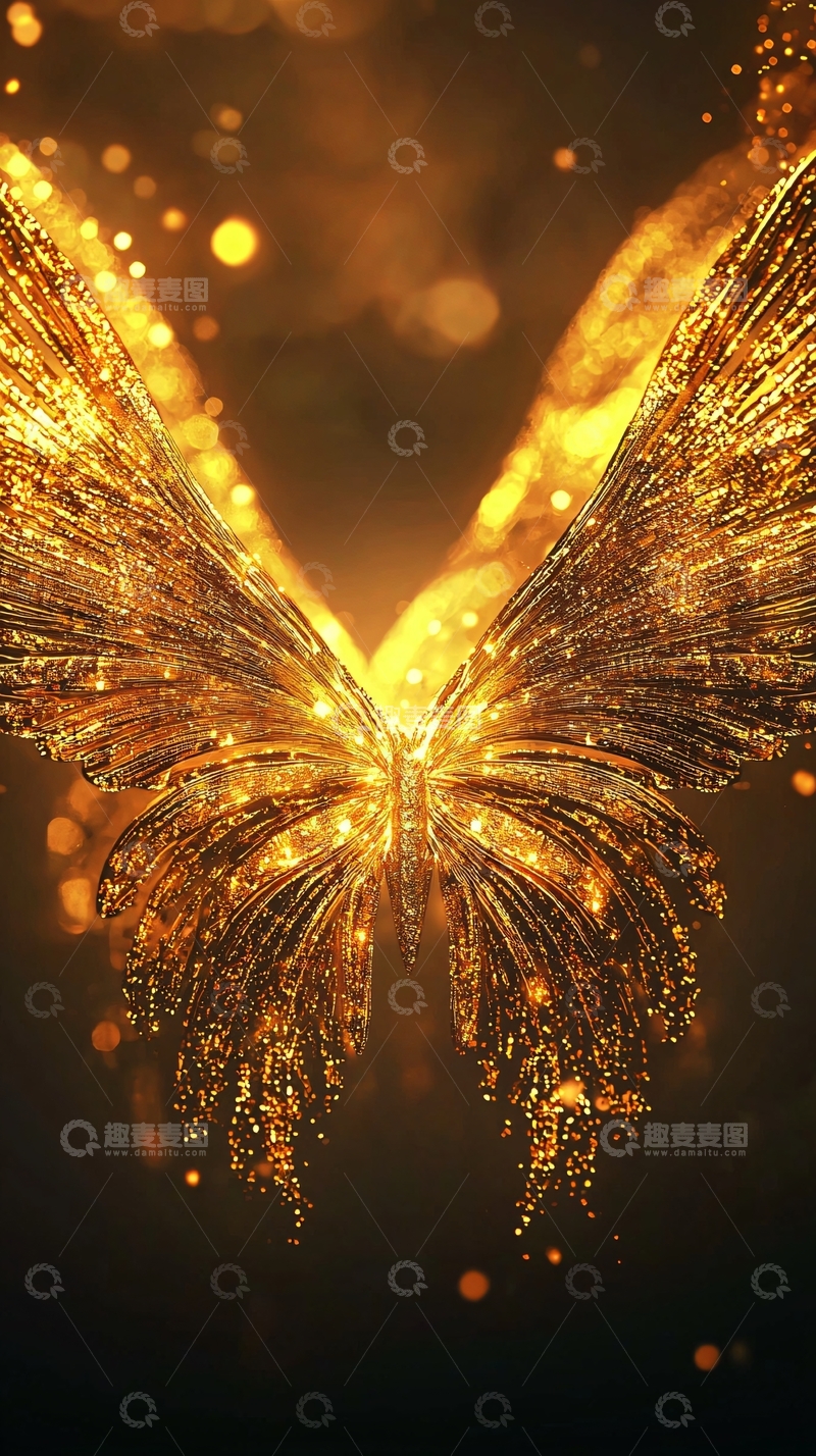 高清大图下载【趣麦麦图】金色蝴蝶