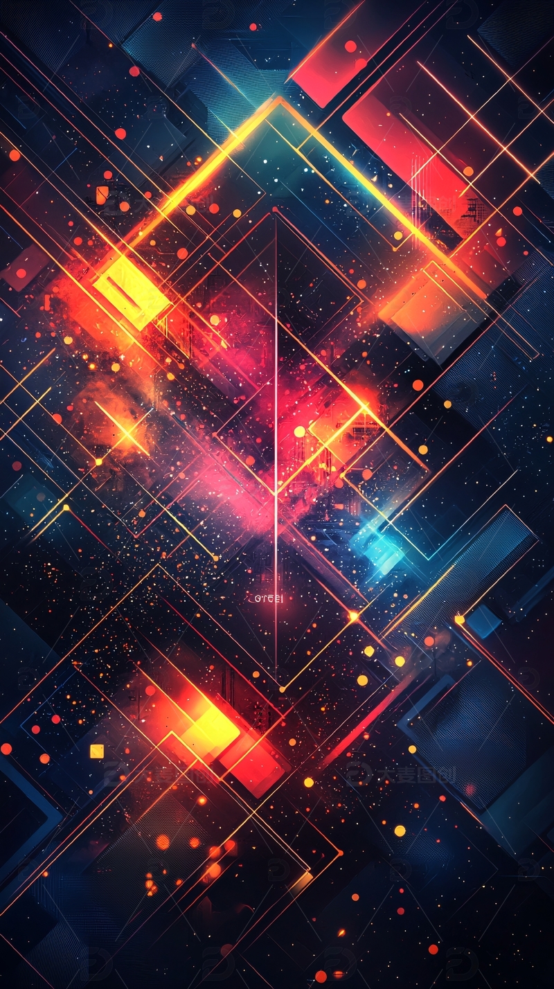 高清大图下载【趣麦麦图】抽象科技感几何线条