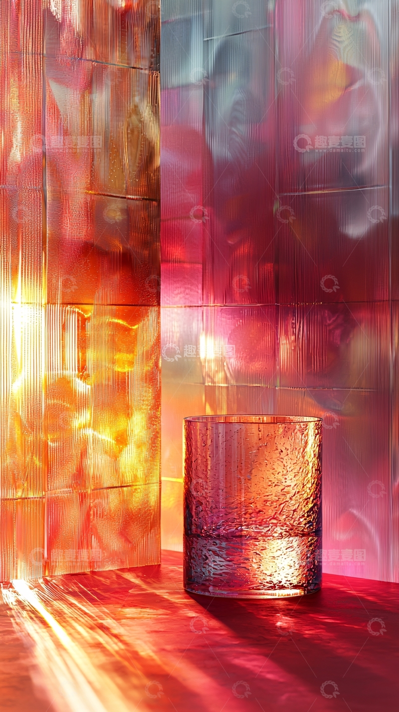 高清大图下载【趣麦麦图】光影下的玻璃杯