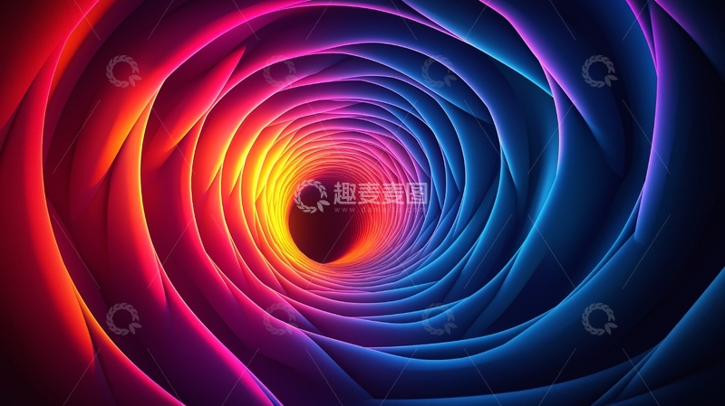 高清大图下载【趣麦麦图】彩色漩涡隧道
