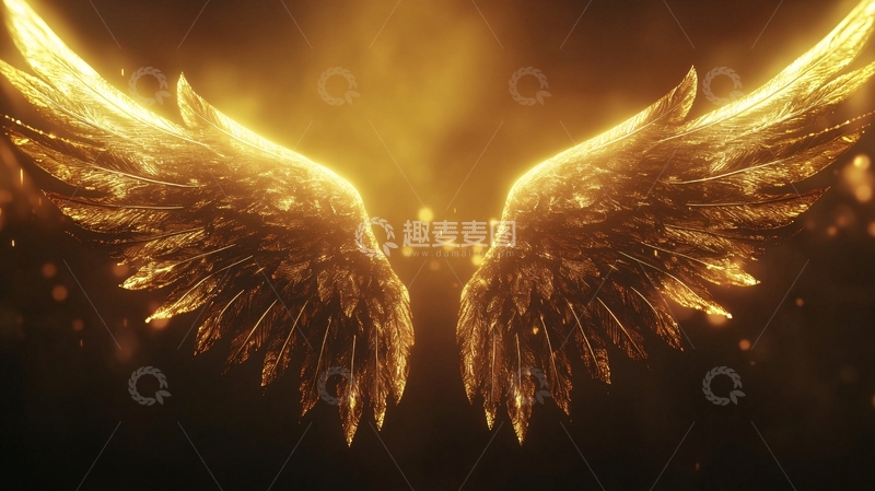 高清大图下载【趣麦麦图】金光闪闪的翅膀