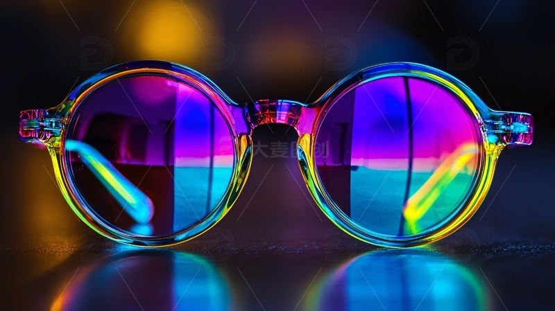 高清大图下载【趣麦麦图】炫彩圆形眼镜