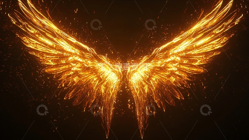 高清大图下载【趣麦麦图】燃烧的金色翅膀