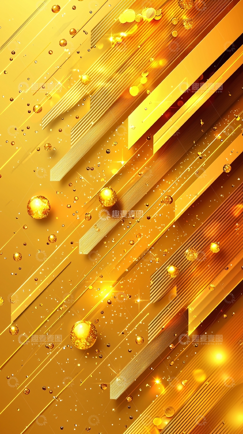 高清大图下载【趣麦麦图】金色光线与球体交织