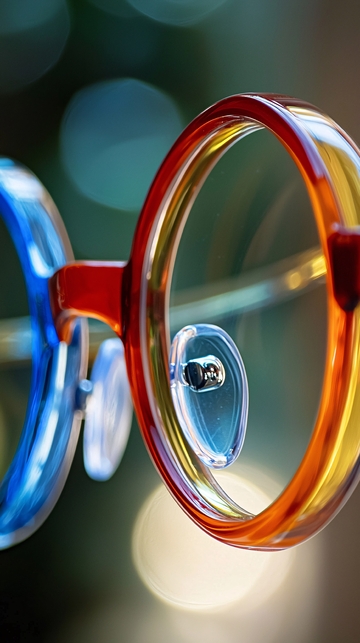 彩色圆形眼镜特写