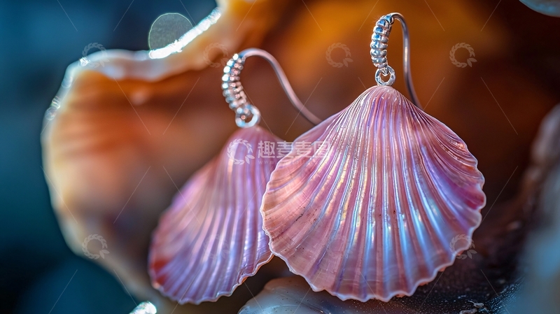 高清大图下载【趣麦麦图】贝壳耳环