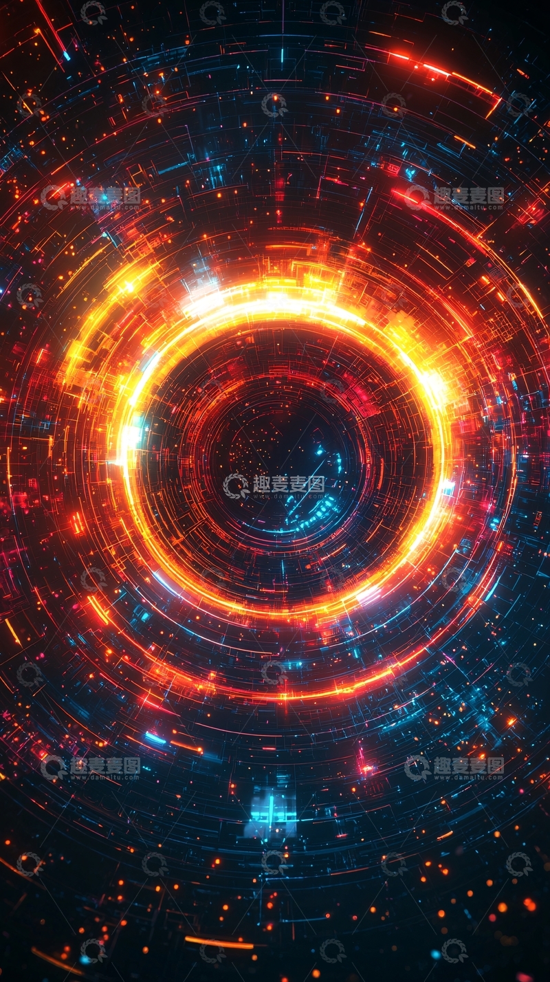高清大图下载【趣麦麦图】科技感圆形光圈