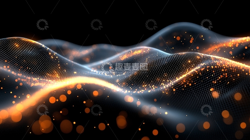 高清大图下载【趣麦麦图】波浪形光线流动抽象背景