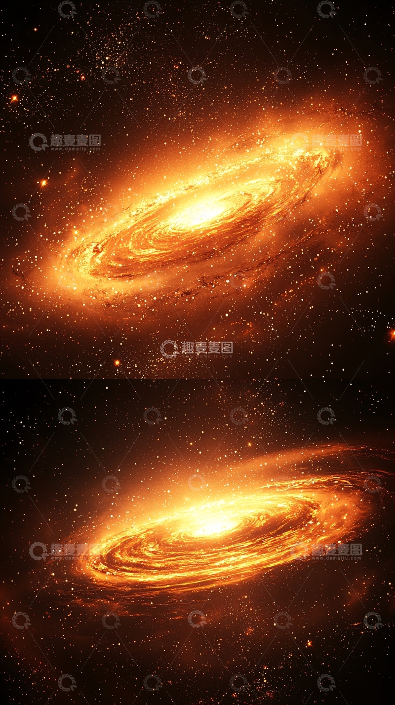 高清大图下载【趣麦麦图】橙色螺旋星系