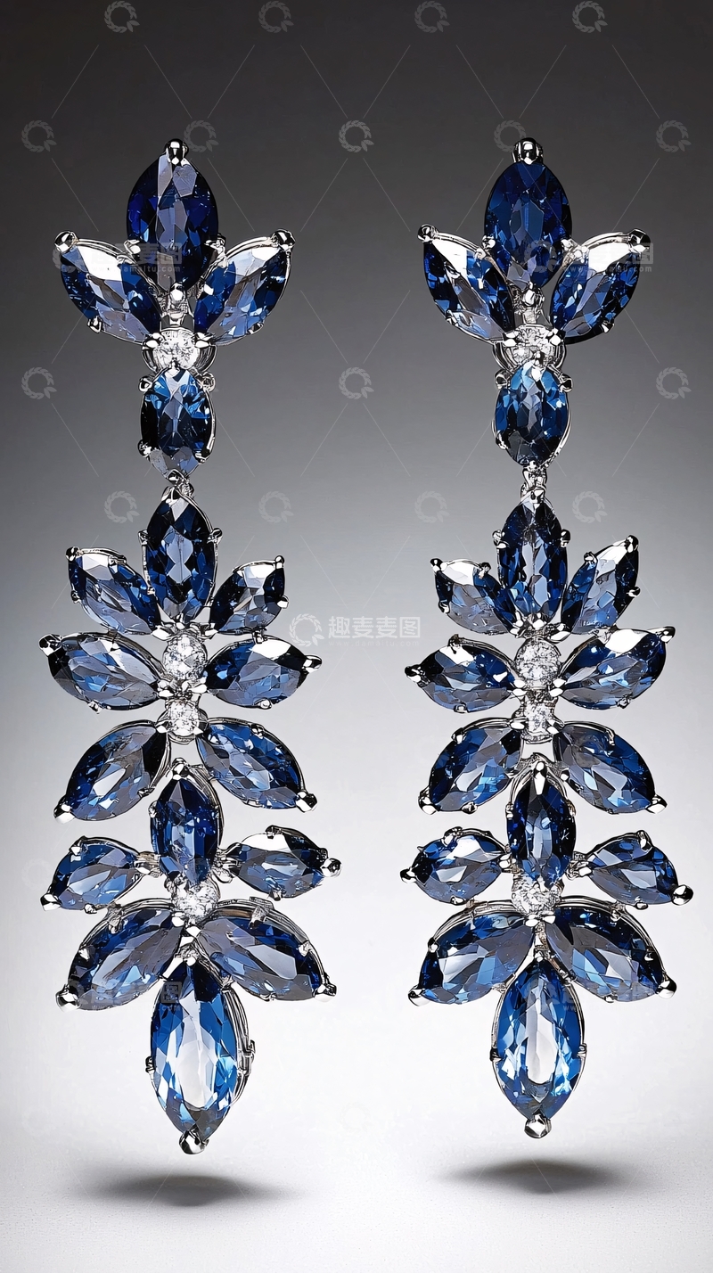 高清大图下载【趣麦麦图】蓝宝石耳坠