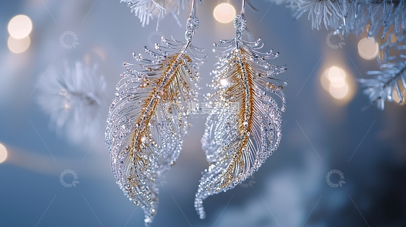 高清大图下载【趣麦麦图】水晶羽毛装饰