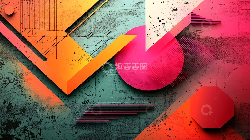 高清大图下载【趣麦麦图】抽象几何图形组合