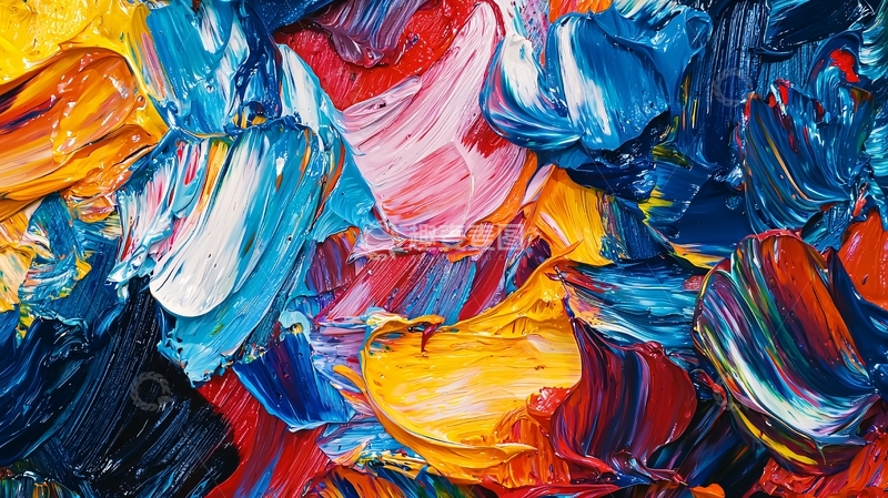 高清大图下载【趣麦麦图】色彩斑斓的油画颜料肌理