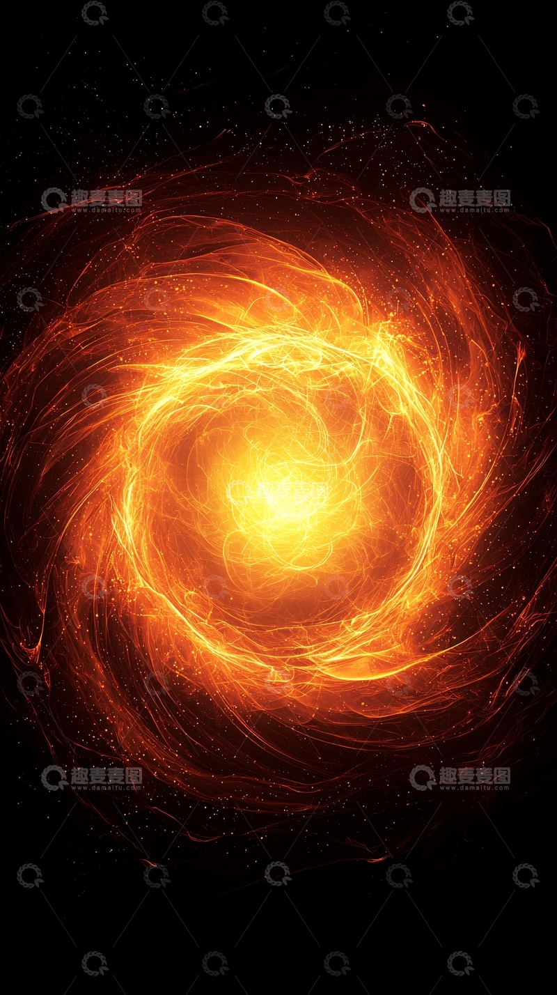 高清大图下载【趣麦麦图】火焰漩涡能量爆发