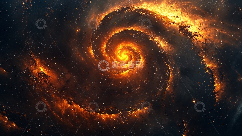高清大图下载【趣麦麦图】宇宙星云漩涡中心的光芒