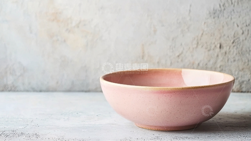 高清大图下载【趣麦麦图】粉色陶瓷碗