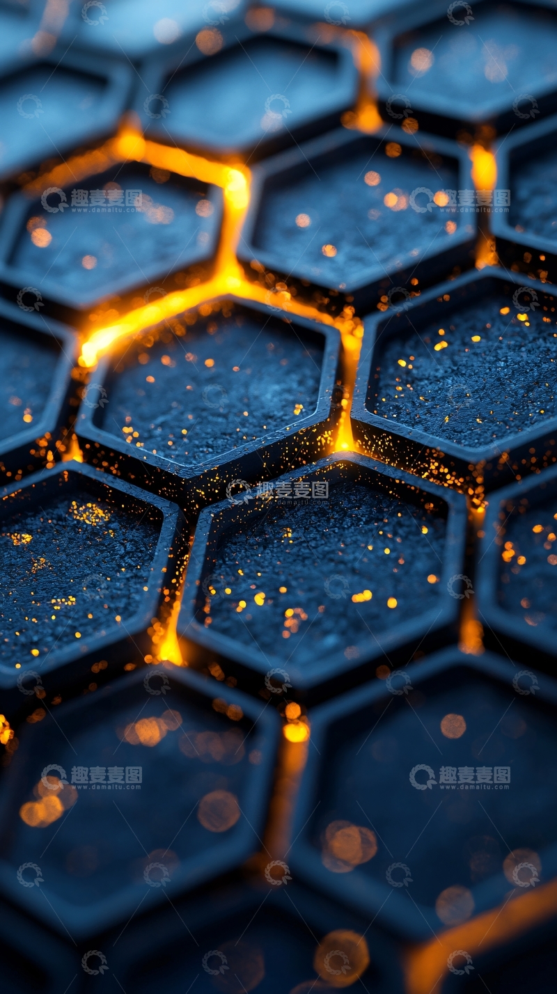 高清大图下载【趣麦麦图】科技感蜂窝结构