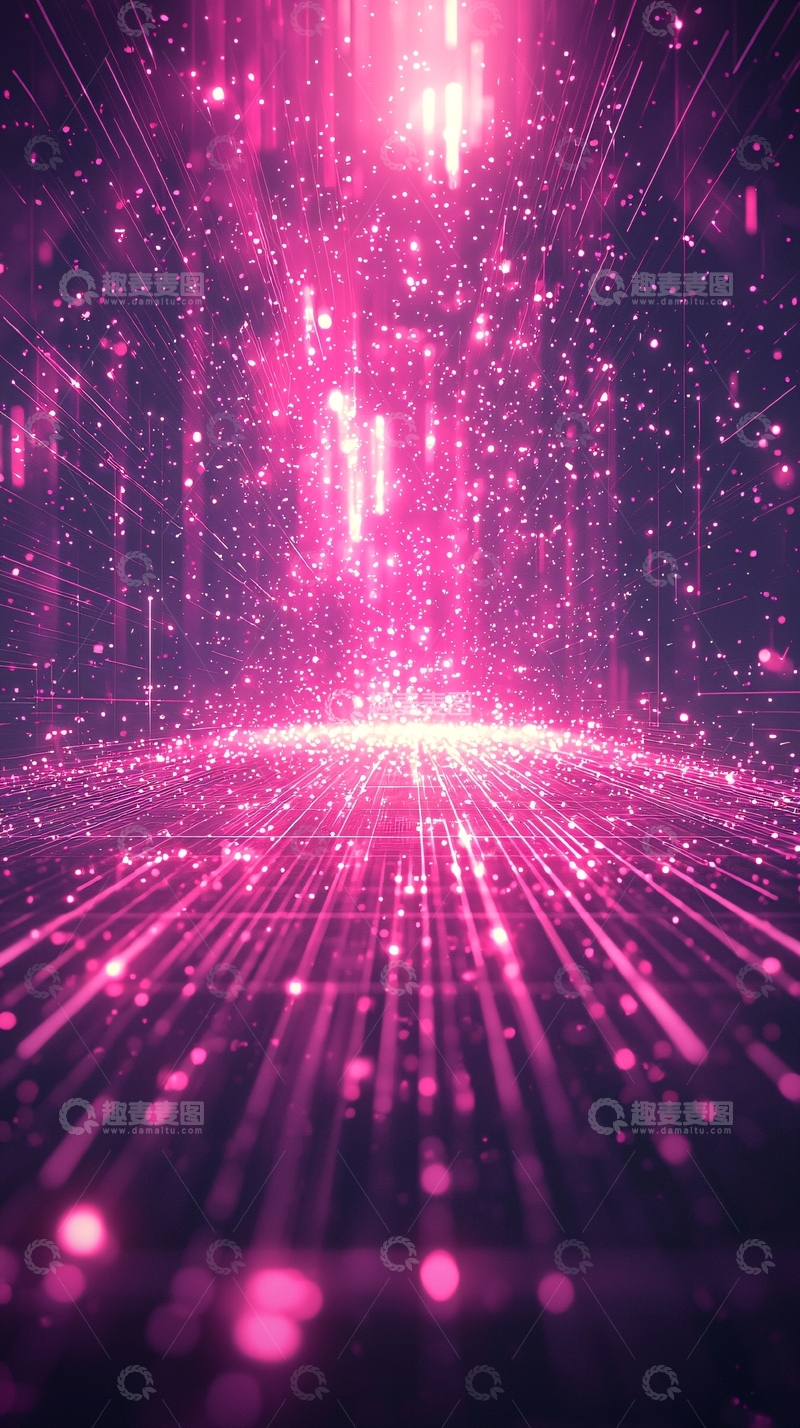 高清大图下载【趣麦麦图】粉色炫光粒子背景